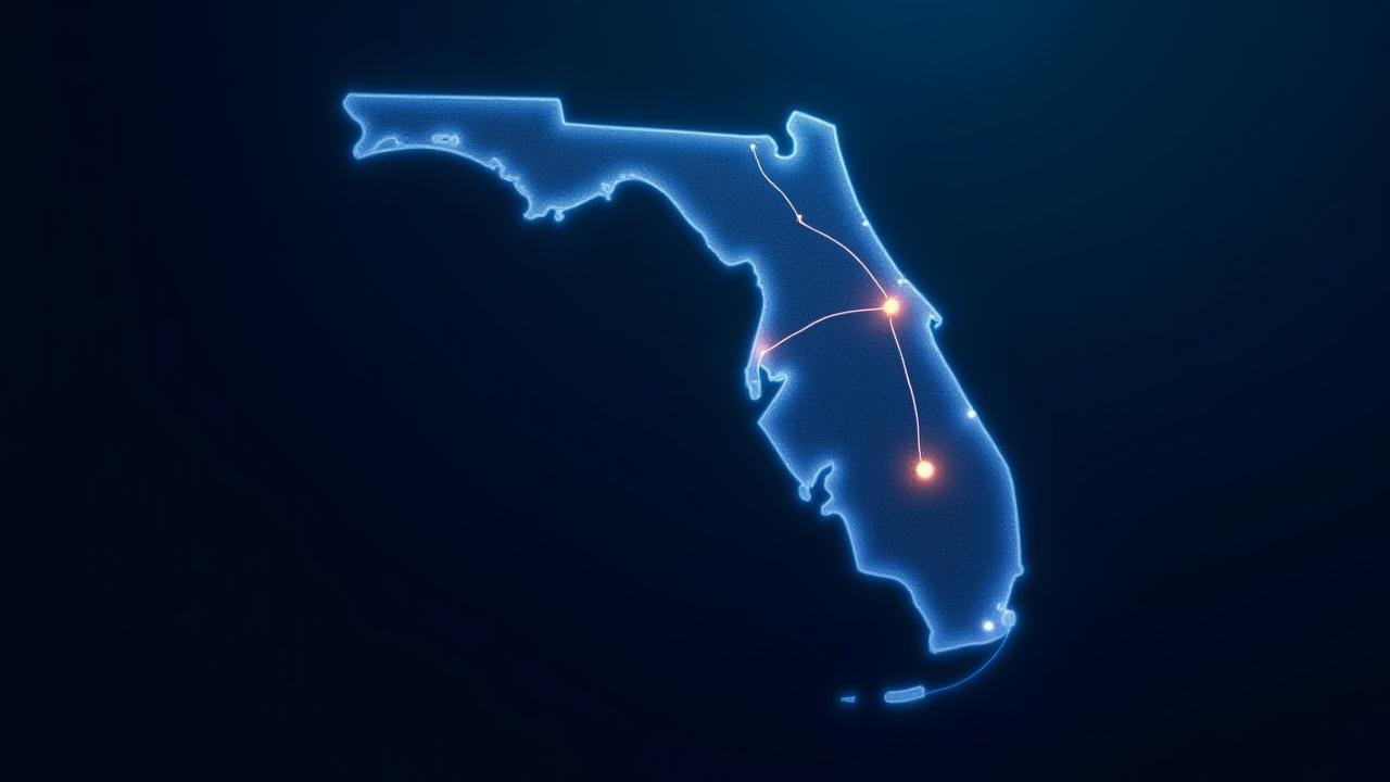 Strategic Florida transportation map showing routes from Clermont to Miami, Tampa, and Jacksonville