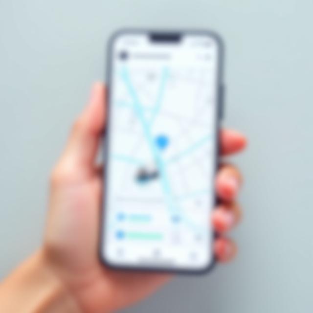 Mobile application mockup showing delivery tracking map in Orlando